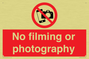 No filming or photography